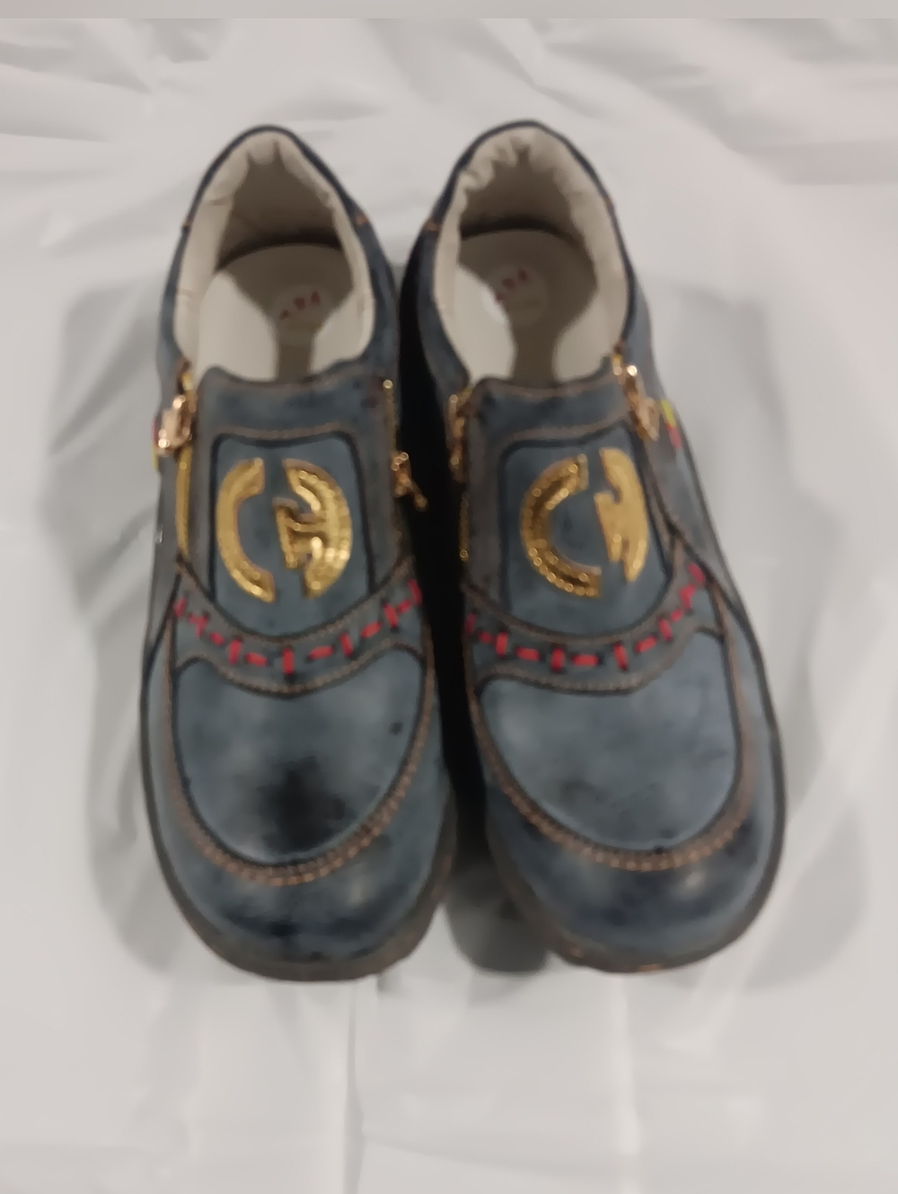 TMA Eyes| Double Zipper Gold Tone Label Slip-On Casual Comfort Sneaker EU41 US10